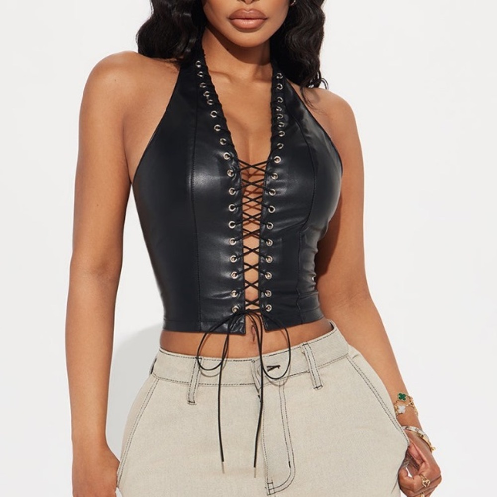 Fashion Nova Lace Up Top